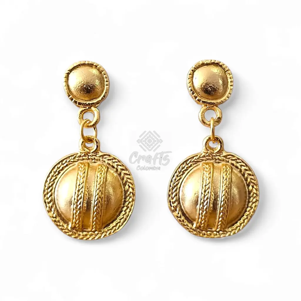 Arete Precolombino baño en oro de 24K Q30