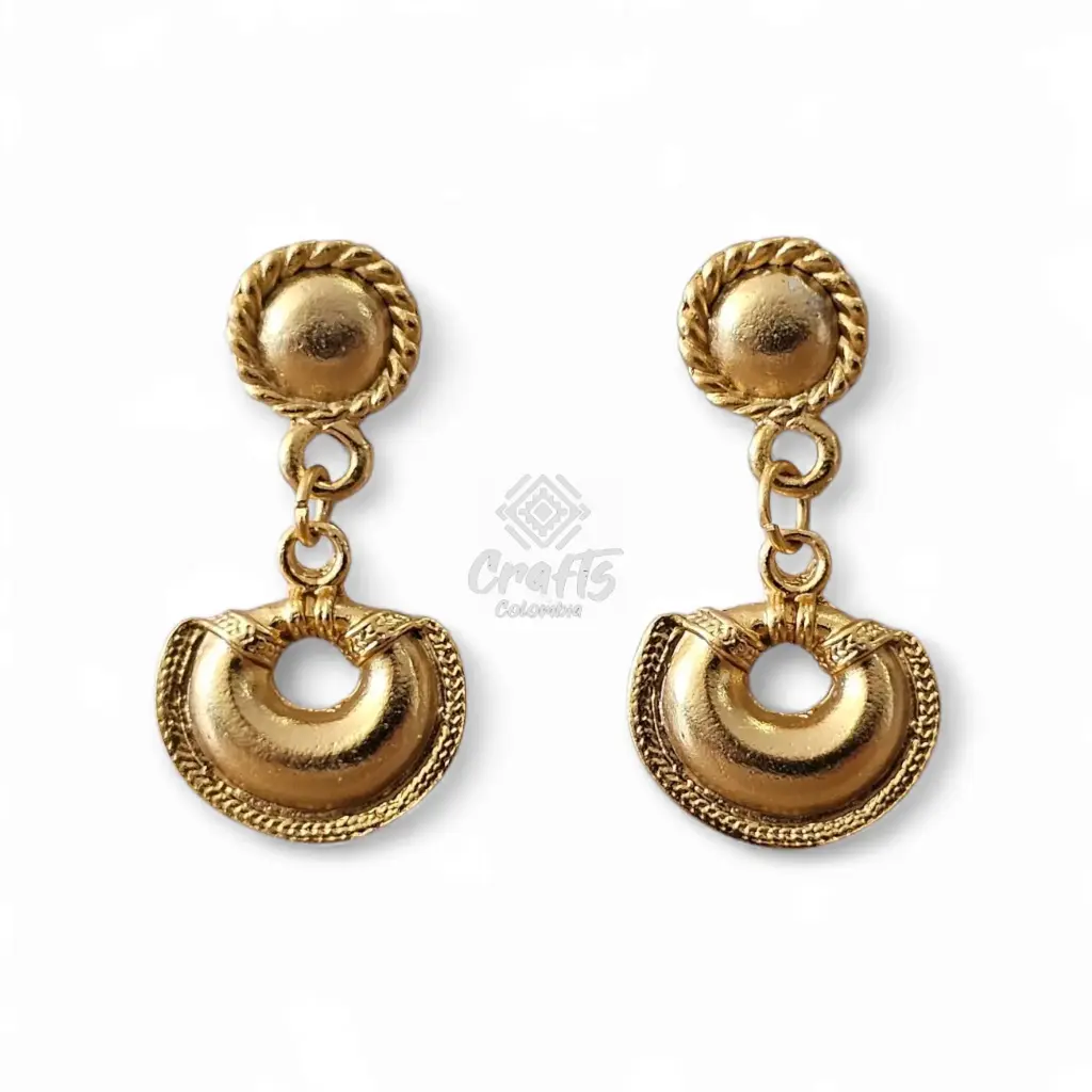 Arete Precolombino baño en oro de 24K Q31