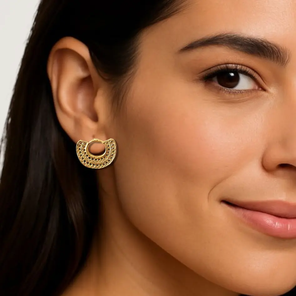 Arete Precolombino baño en oro de 24K Q32