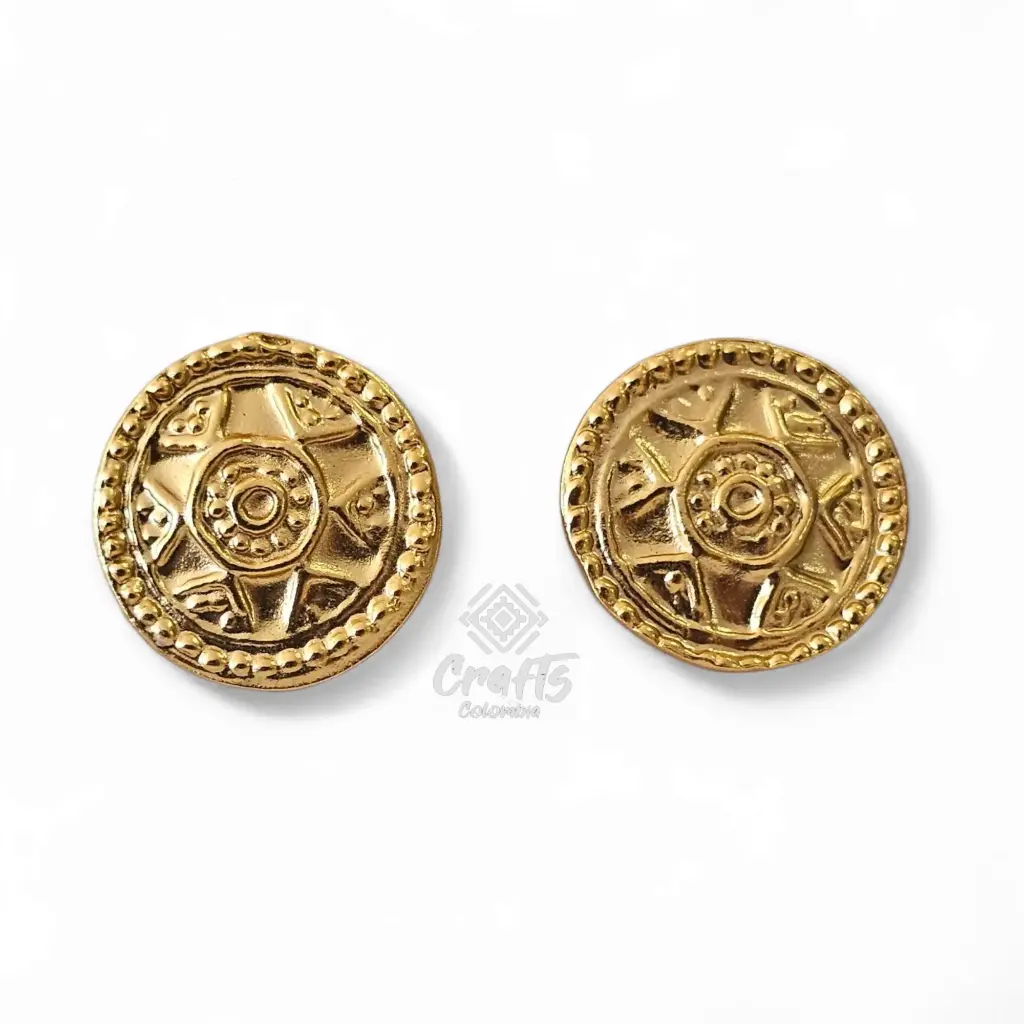 Arete Precolombino baño en oro de 24K Q37