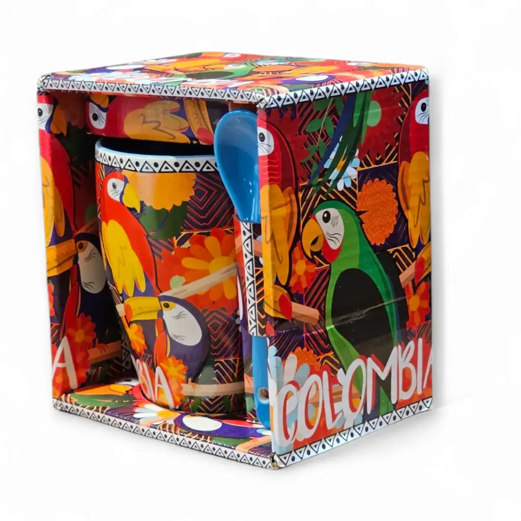 Mug Colombia con Cuchara en Caja de Regalo - M3
