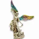 Escultura San Miguel Arcángel en Resina Pintado a Mano 37 cms