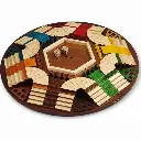 Parqués 3D Seis Puestos en Madera, Artesanal – Juego de Mesa de Lujo