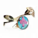 Brazalete Artesanal Flor Natural Dorado