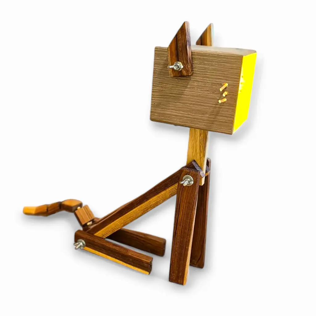 Làmpara Madera Estilo Gato