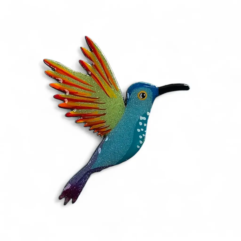 Pin Broche de Colibrí Pintado a Mano. BM-1