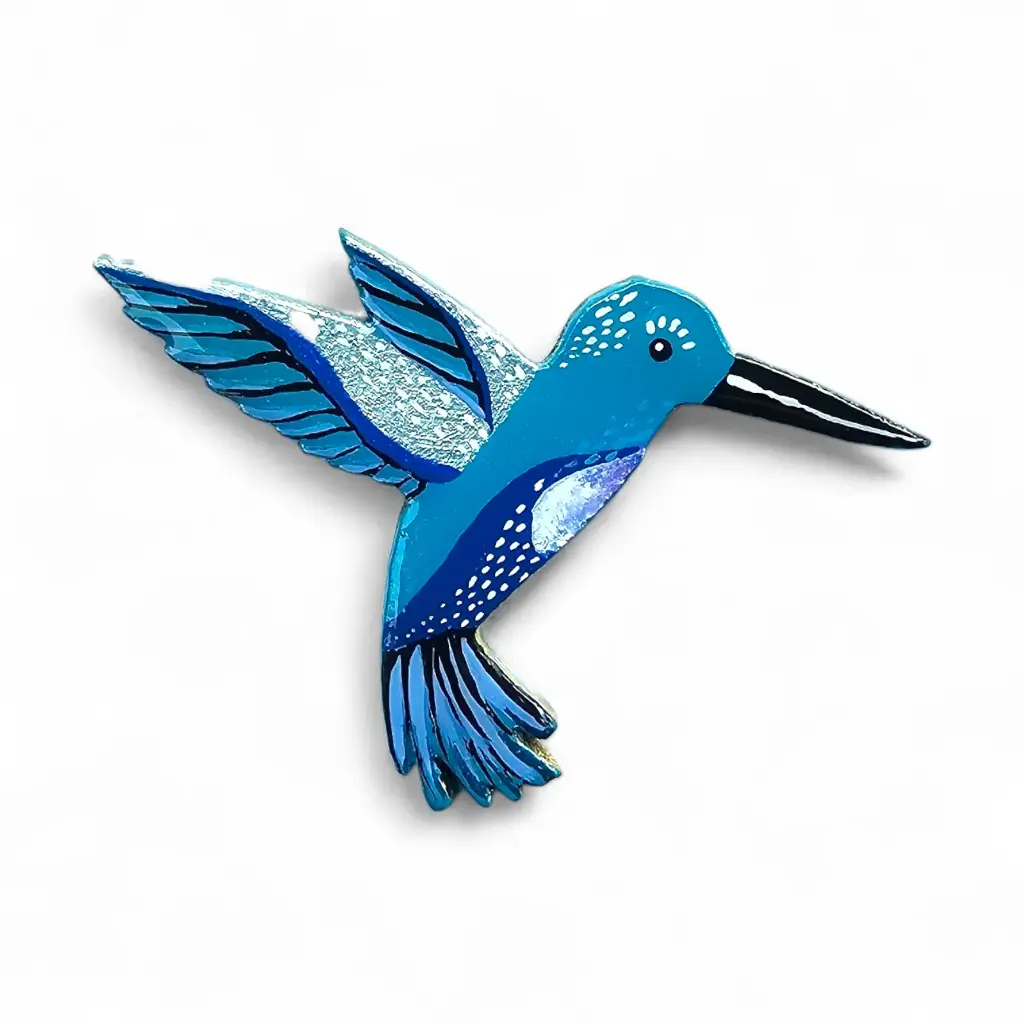 Pin Broche de Colibrí Pintado a Mano. BM-2 