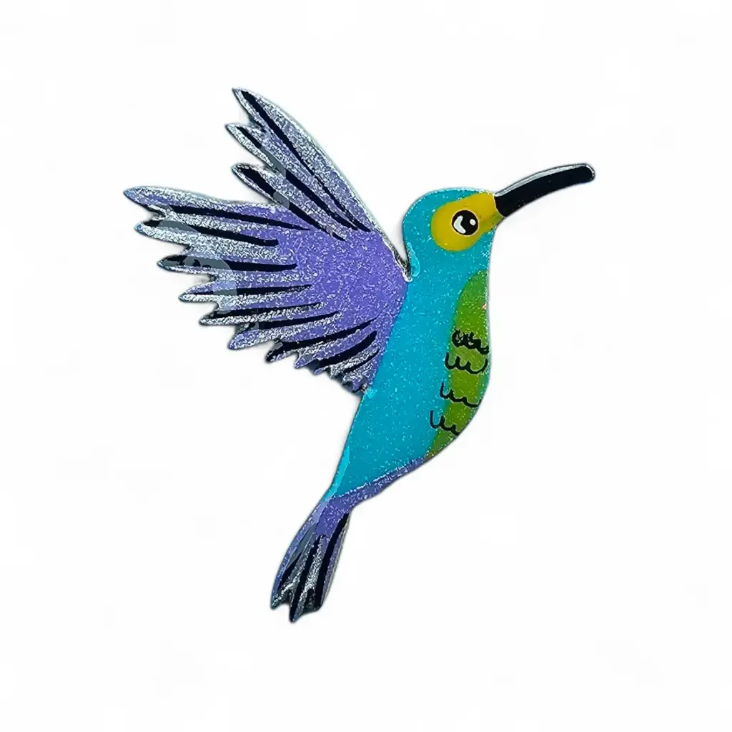 Pin Broche de Colibrí Pintado a Mano. BM-3  