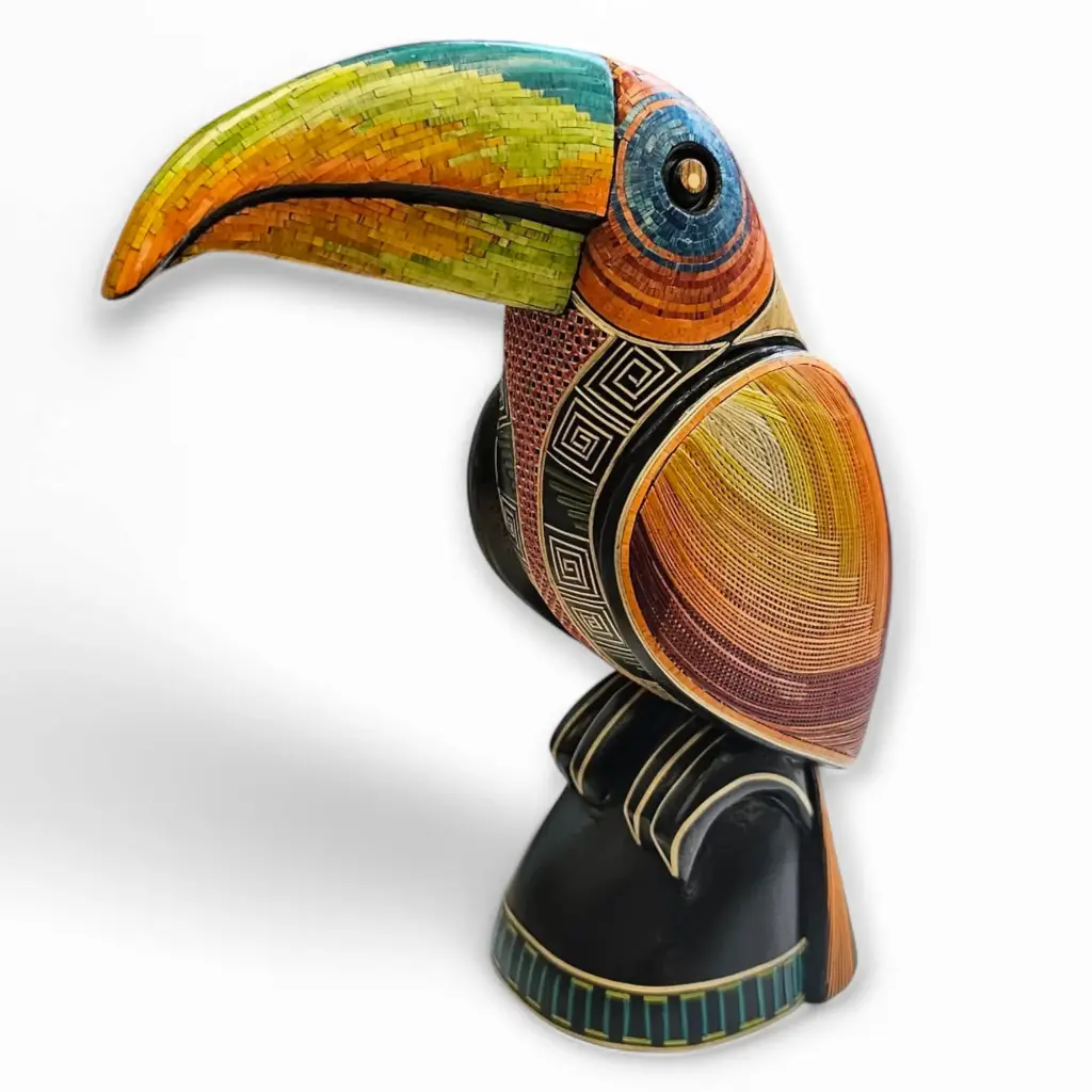Figura Tucán de Madera enchapado en Tamo T-2