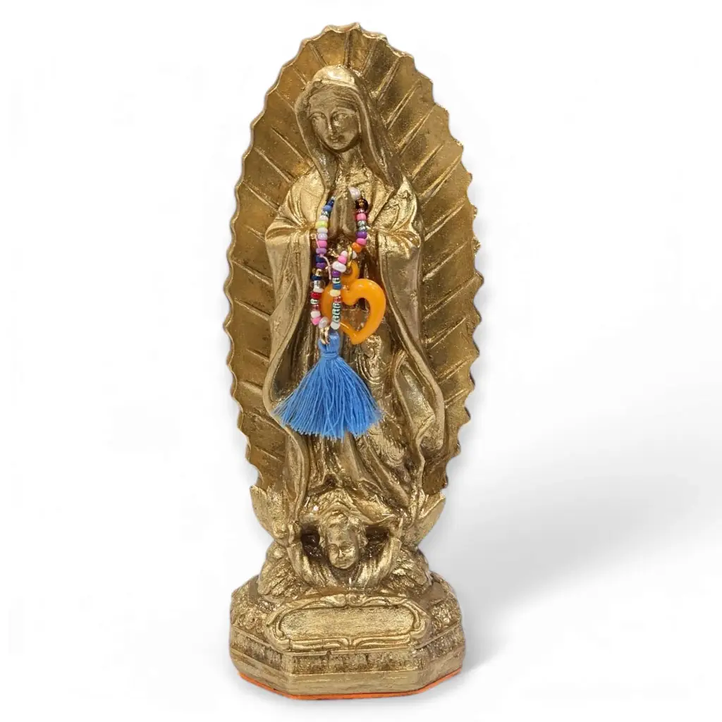 Vírgen de Guadalupe Colores Pequeña (Dorada)