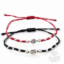 Dos Pulseras Manilla Virgen Milagrosa Hilo Rojo e Hilo Negro Plata 925 