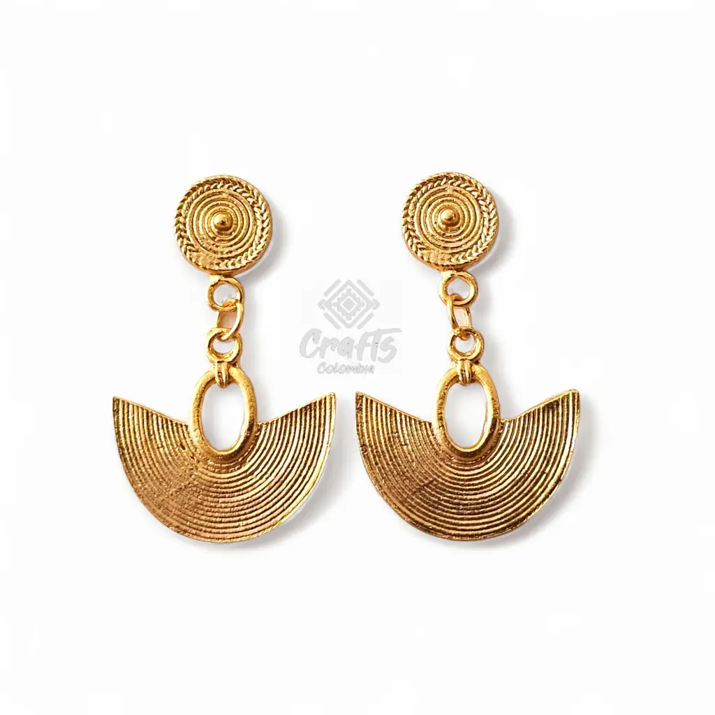 Arete Precolombino baño en oro de 24K Q12