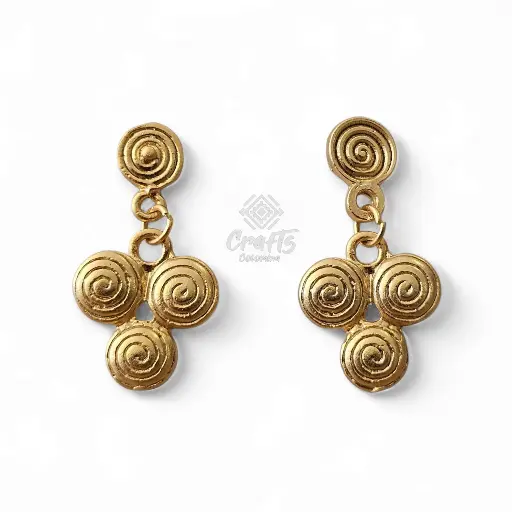 Arete Precolombino baño en oro de 24K Q22