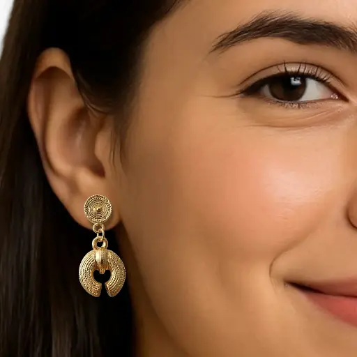 Arete Precolombino baño en oro de 24K Q23