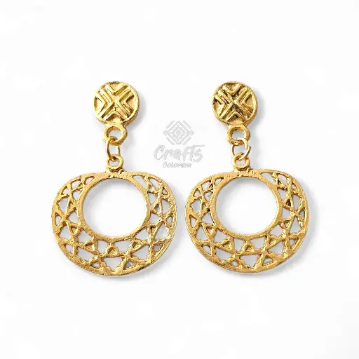 Arete Precolombino baño en oro de 24K Q24