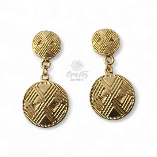 Arete Precolombino baño en oro de 24K Q27