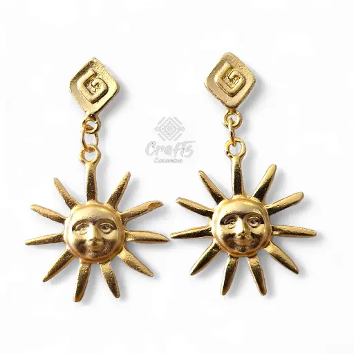 Arete Precolombino baño en oro de 24K Q28