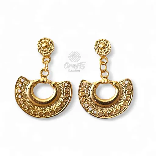 Arete Precolombino baño en oro de 24K Q29