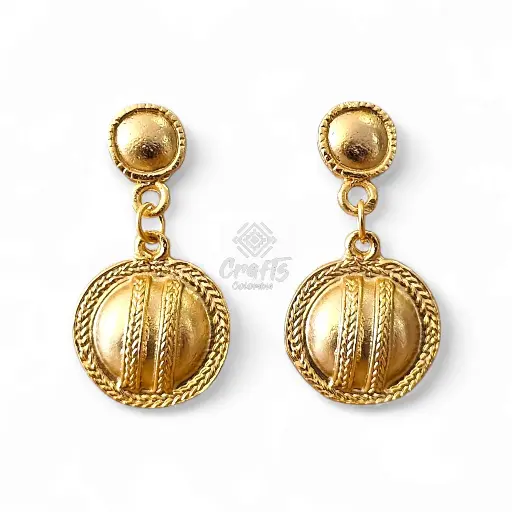 Arete Precolombino baño en oro de 24K Q30