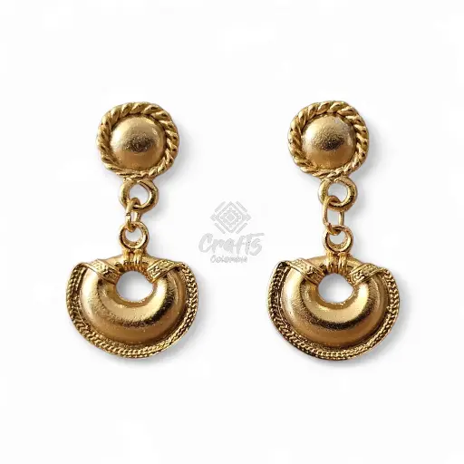 Arete Precolombino baño en oro de 24K Q31