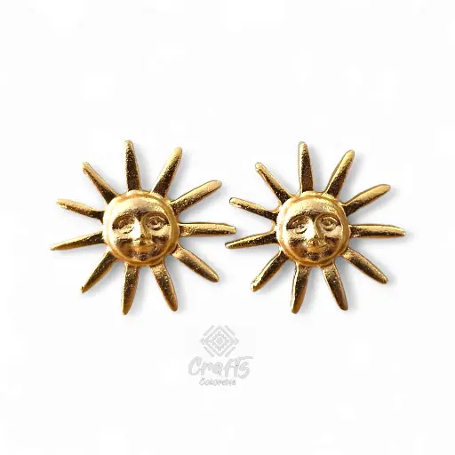 Arete Precolombino baño en oro de 24K Q33