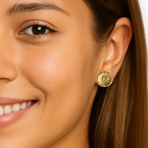 Arete Precolombino baño en oro de 24K Q34