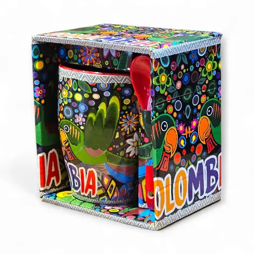 Mug Colombia con Cuchara en Caja de Regalo - M4