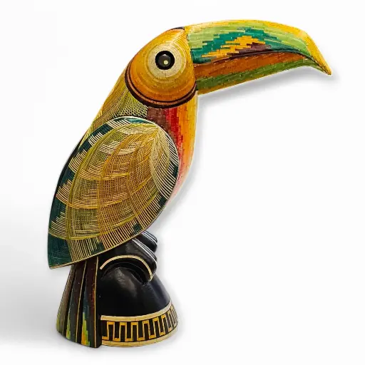 Figura Tucán de Madera enchapado en Tamo T-1