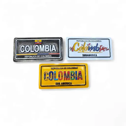 Set x 3 Imán Placa Colombia Pequeña