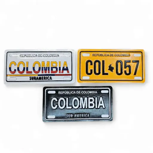 Set x 3 Imán Placa Colombia Mediana