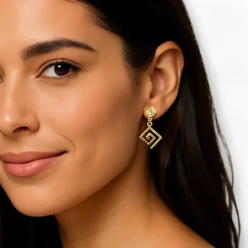 Arete Precolombino baño en oro de 24K Q10