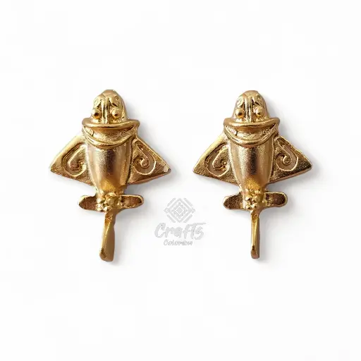 Arete Precolombino baño en oro de 24K Q15