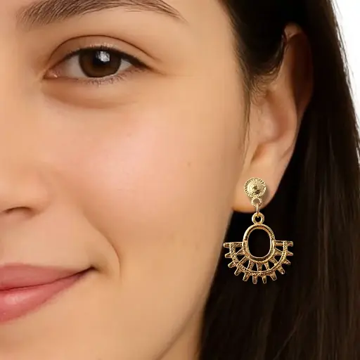 Arete Precolombino baño en oro de 24K Q17