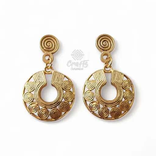 Arete Precolombino baño en oro de 24K Q18