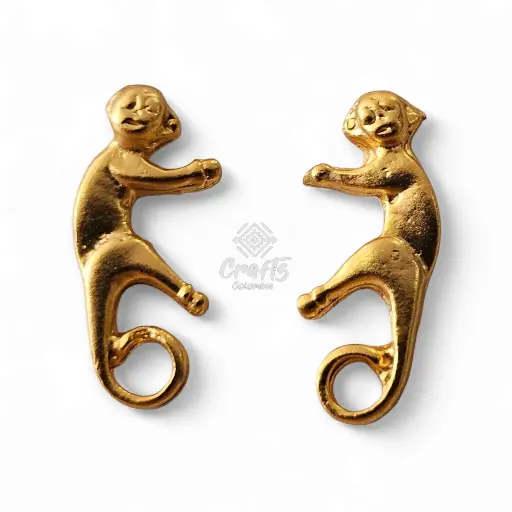 Arete Precolombino baño en oro de 24K Q20